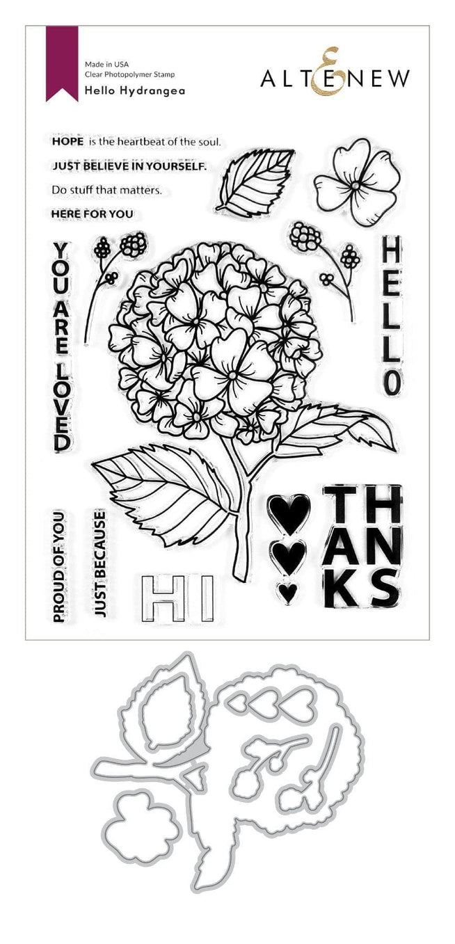 Altenew Stamp & Die Bundle Hello Hydrangea Stamp & Die Bundle