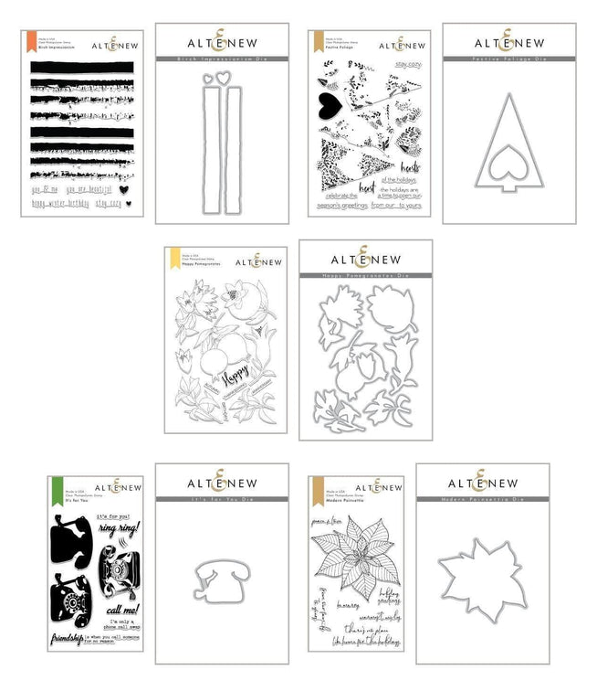Altenew Stamp & Die Bundle Z - Holiday Friendship Coordinating Stamp & Die Bundle