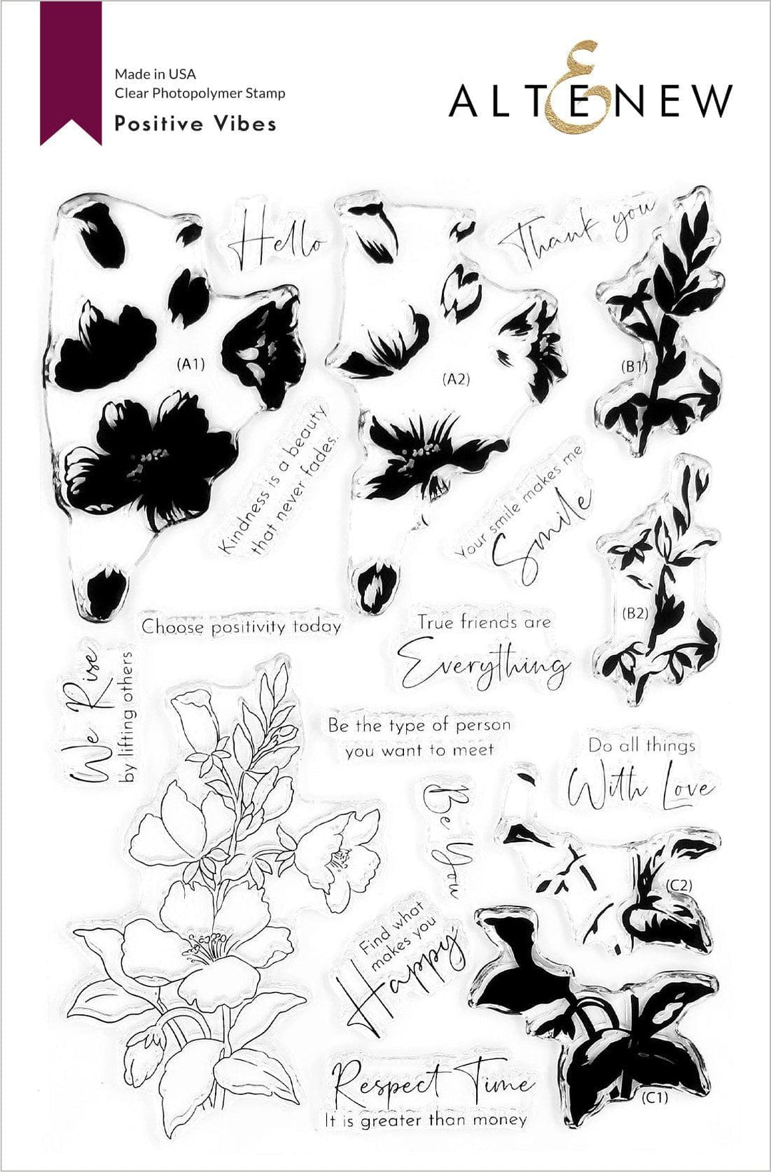 Altenew Stamp & Die Bundle Positive Vibes Stamp & Die Bundle