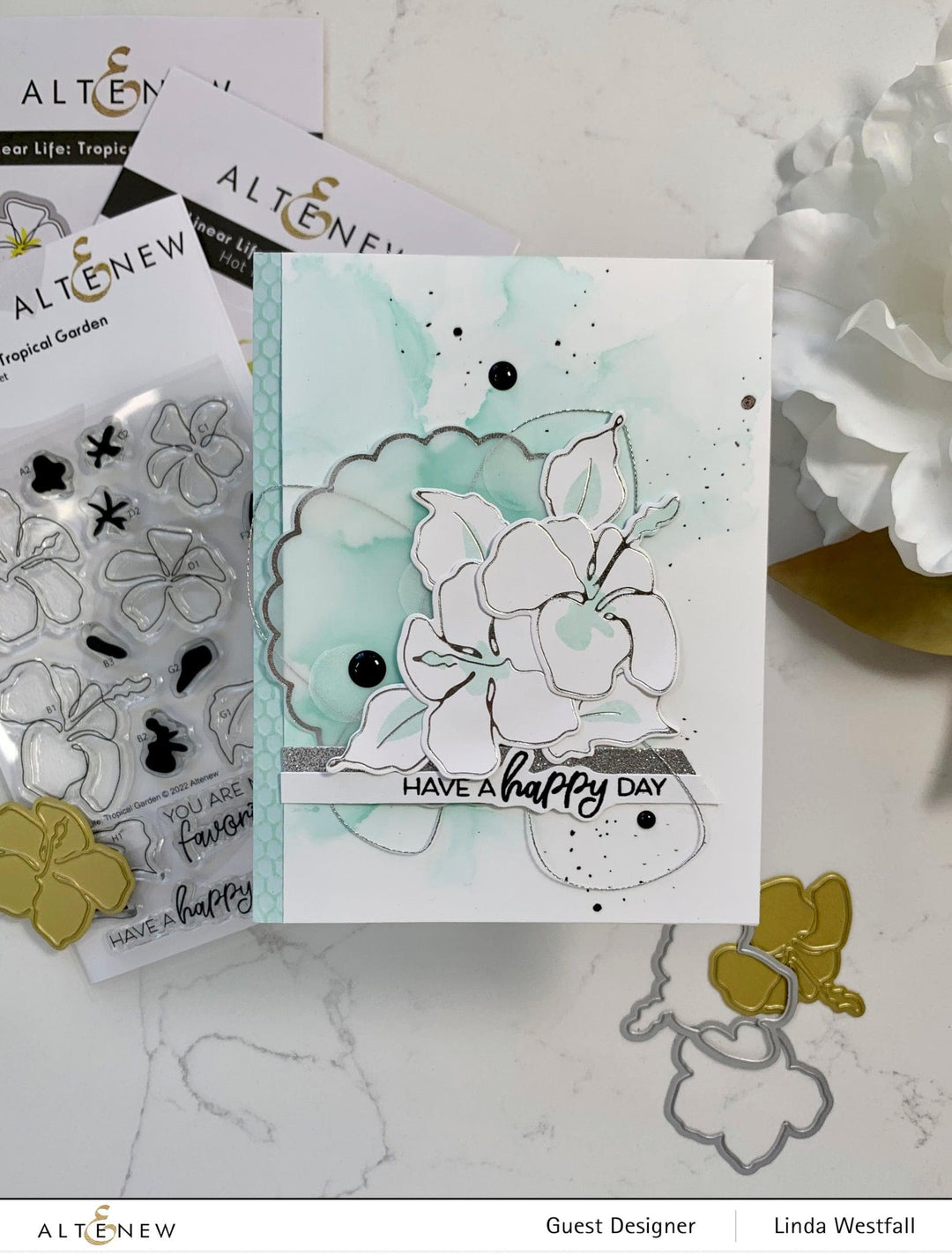 Altenew Stamp & Die & Hot Foil Plate Bundle Linear Life: Tropical Garden Stamp & Die & Hot Foil Plate Bundle