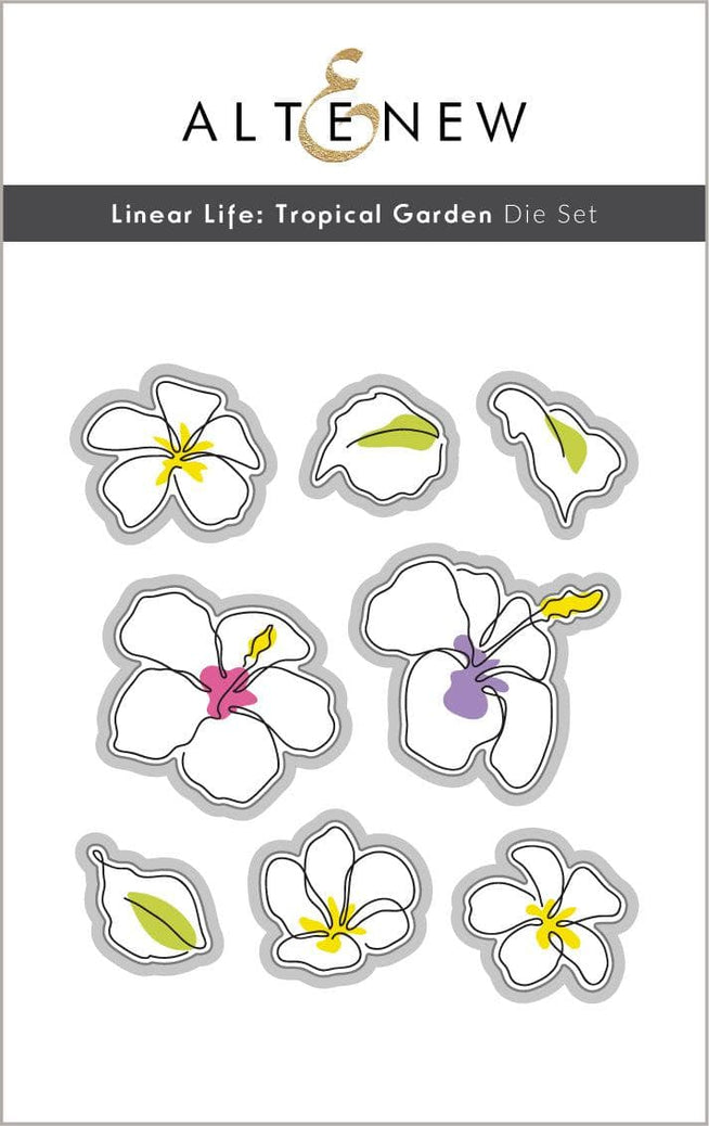Altenew Stamp & Die & Hot Foil Plate Bundle Linear Life: Tropical Garden Stamp & Die & Hot Foil Plate Bundle