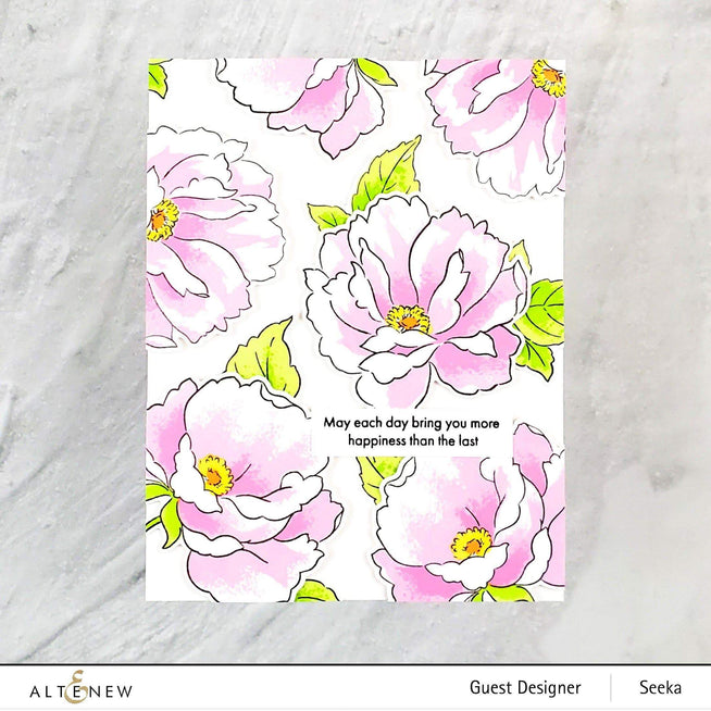 Altenew Stamp & Die & Stencil Bundle Airbrushed Flowers Stamp & Die & Mask Stencil Bundle