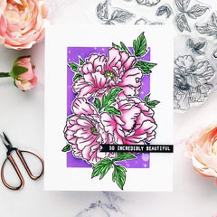 Altenew Stamp & Die & Stencil Bundle Beautiful Peony Stamp & Die & Mask Stencil Bundle