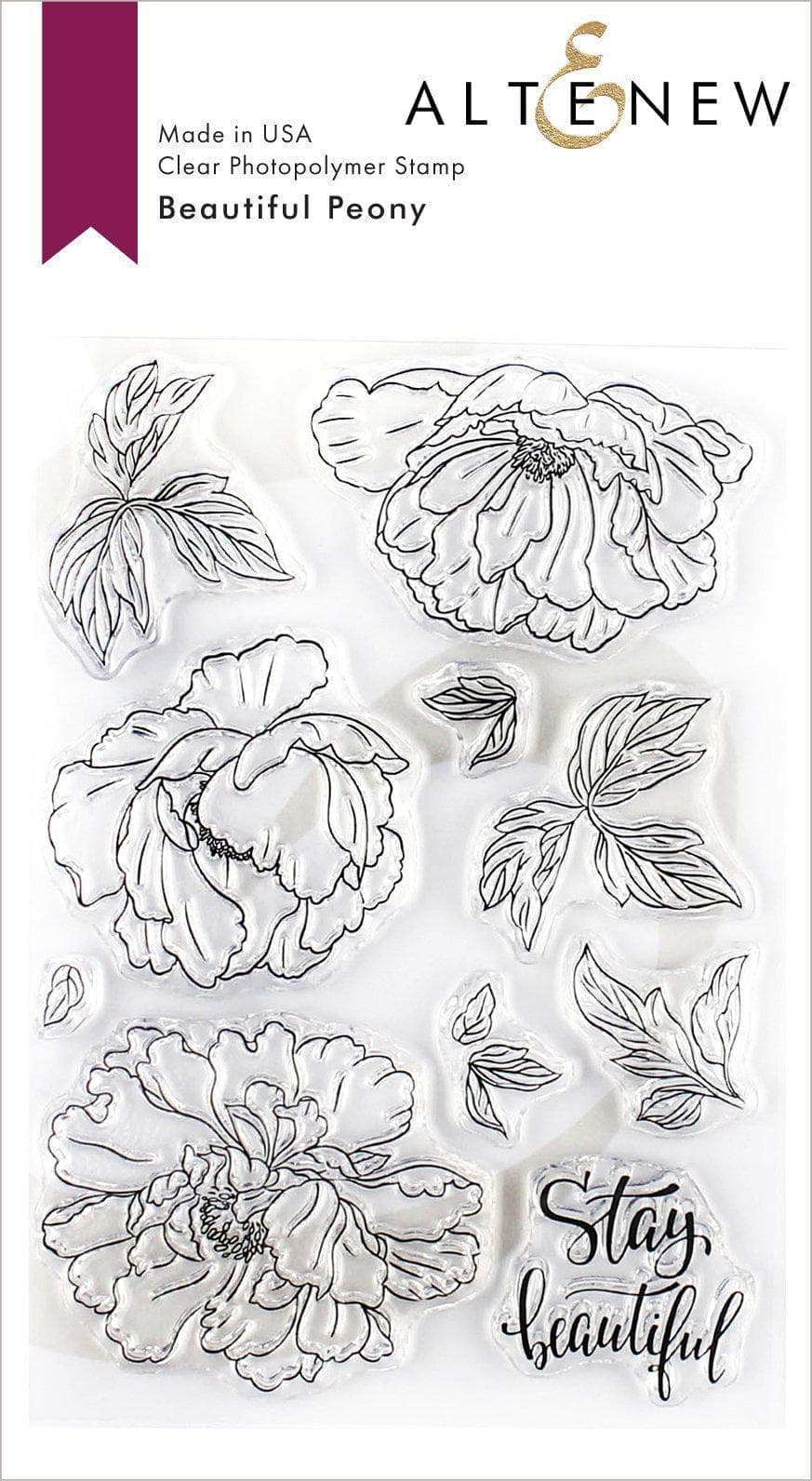 Altenew Stamp & Die & Stencil Bundle Beautiful Peony Stamp & Die & Mask Stencil Bundle
