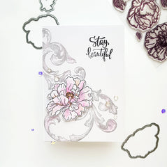 Altenew Stamp & Die & Stencil Bundle Beautiful Peony Stamp & Die & Mask Stencil Bundle
