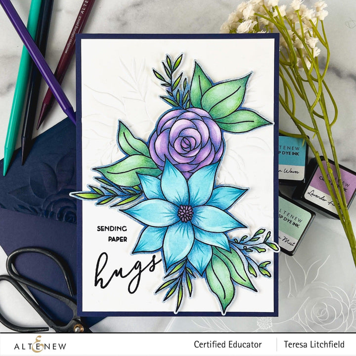 Altenew Stamp & Die & Stencil Bundle Calming Cluster Stamp & Die & Stencil Bundle