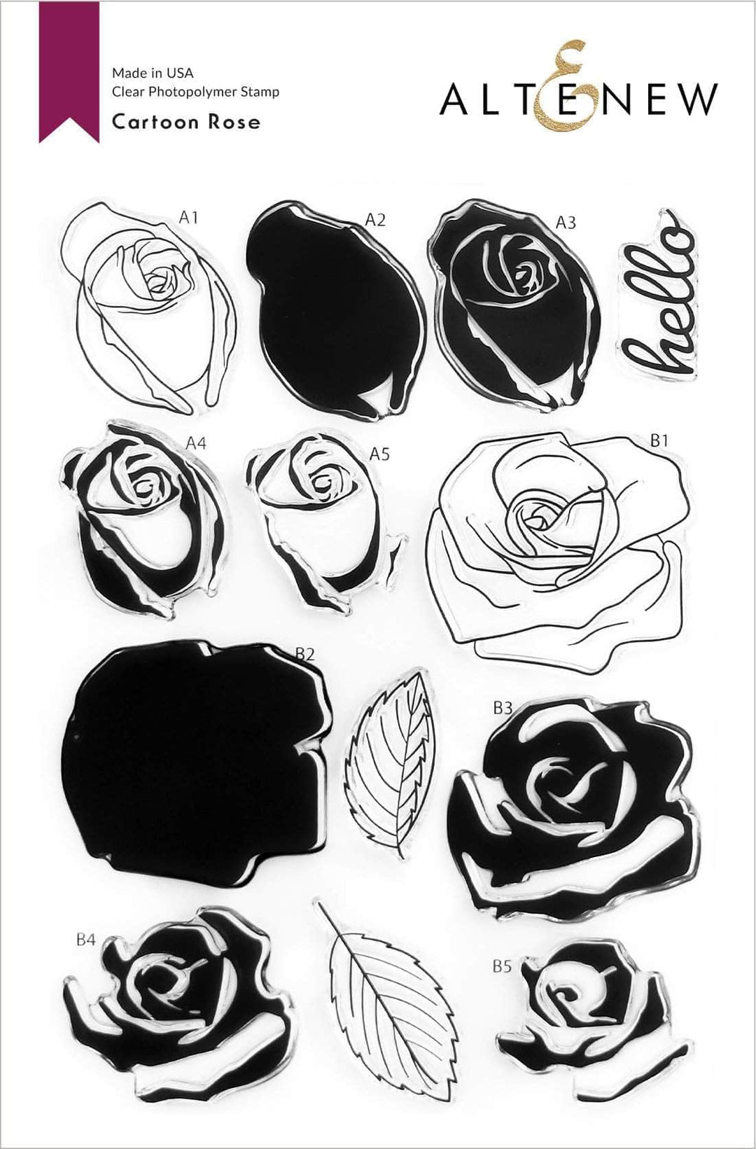 Altenew Stamp & Die & Stencil Bundle Cartoon Rose