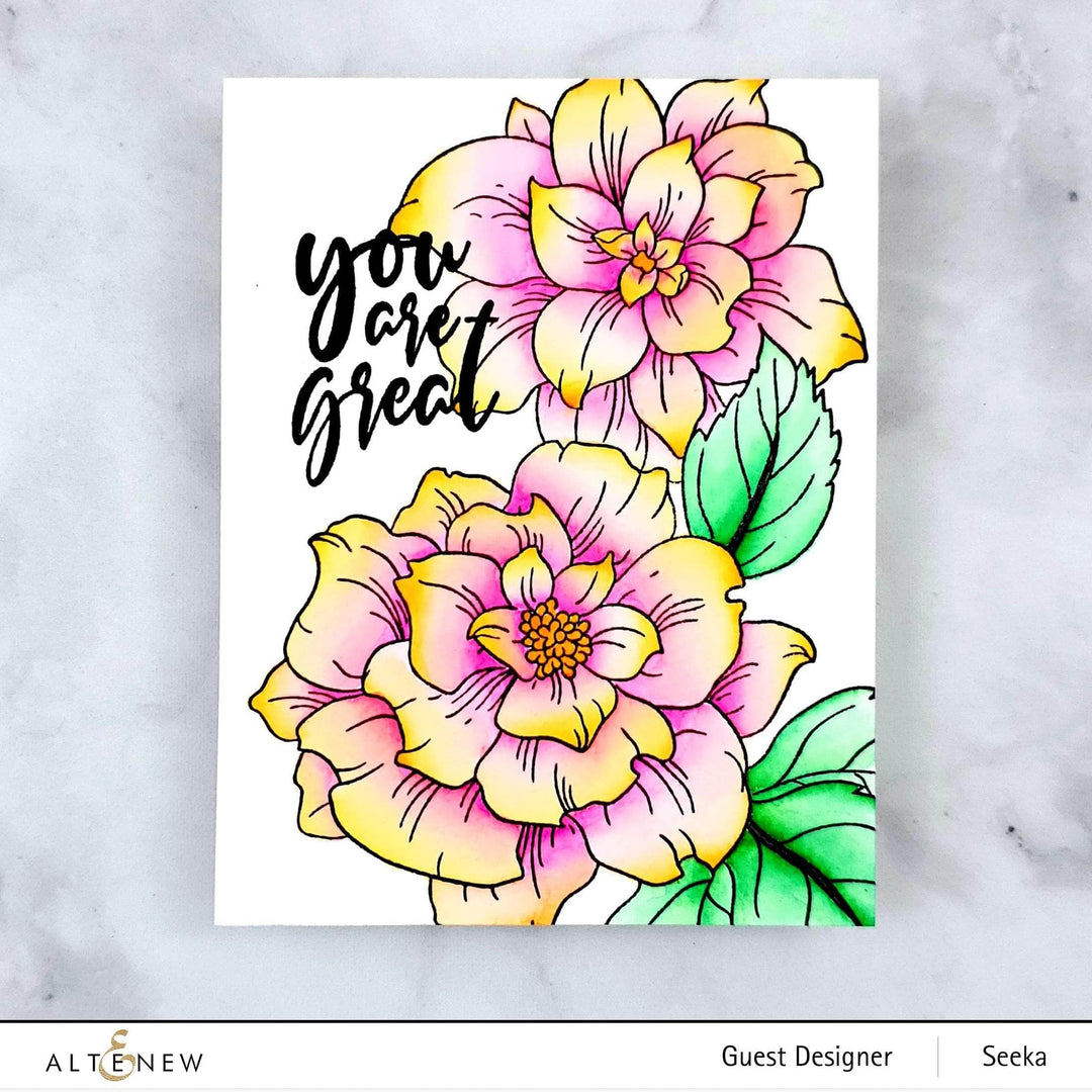 Altenew Stamp & Die & Stencil Bundle Courageous You Stamp & Die & Simple Coloring Stencil Bundle