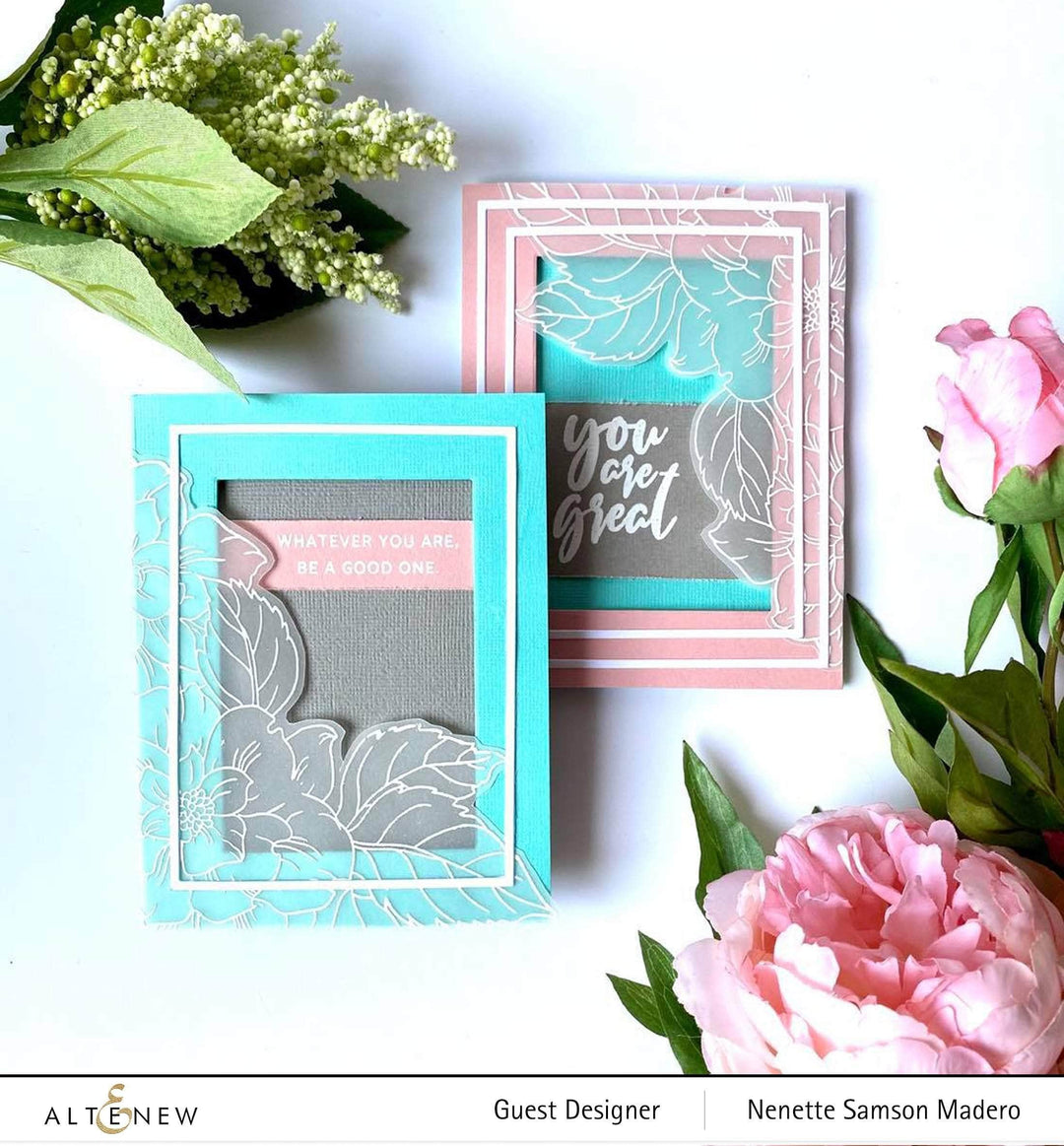 Altenew Stamp & Die & Stencil Bundle Courageous You Stamp & Die & Simple Coloring Stencil Bundle