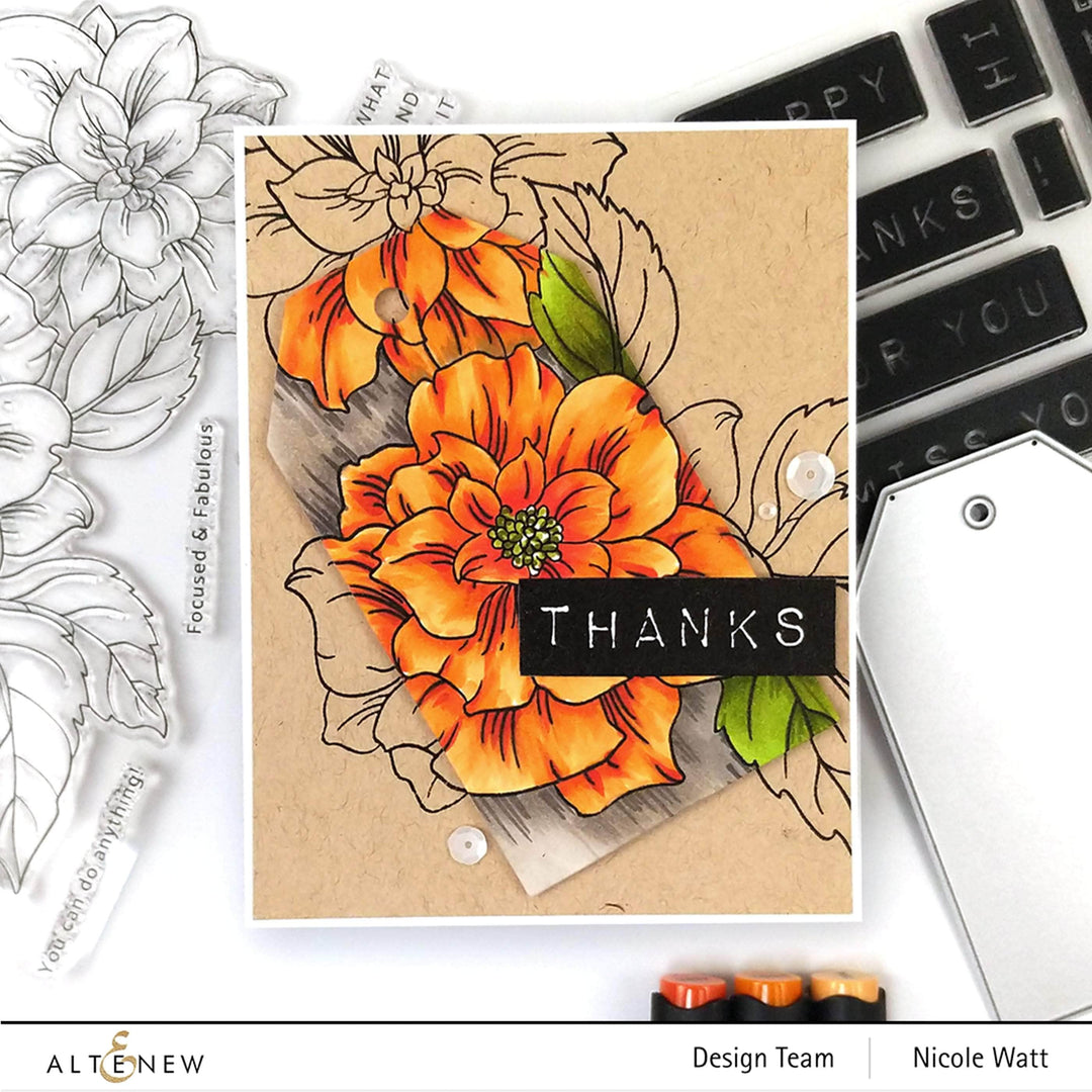 Altenew Stamp & Die & Stencil Bundle Courageous You Stamp & Die & Simple Coloring Stencil Bundle