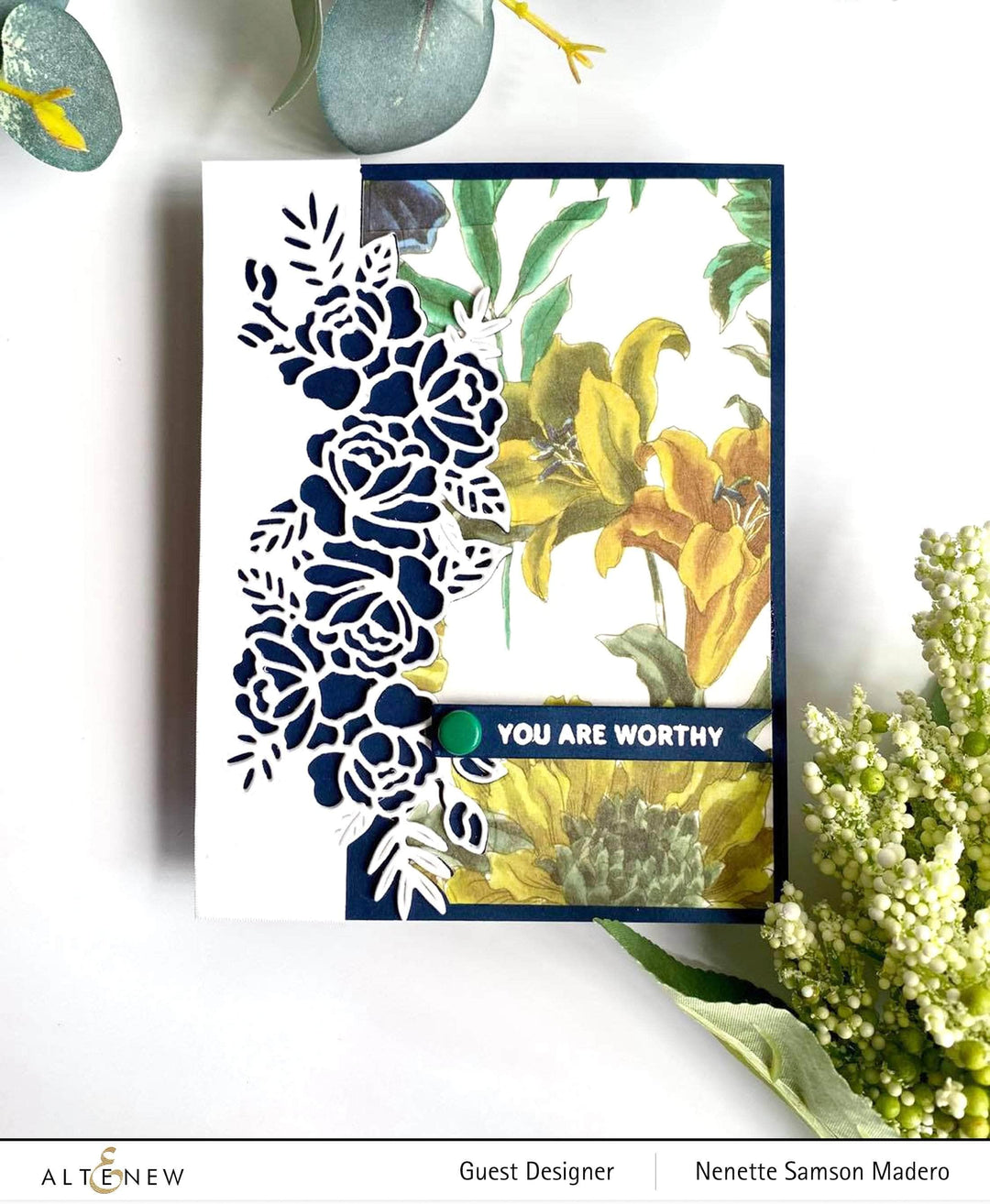 Altenew Stamp & Die & Stencil Bundle Courageous You Stamp & Die & Simple Coloring Stencil Bundle