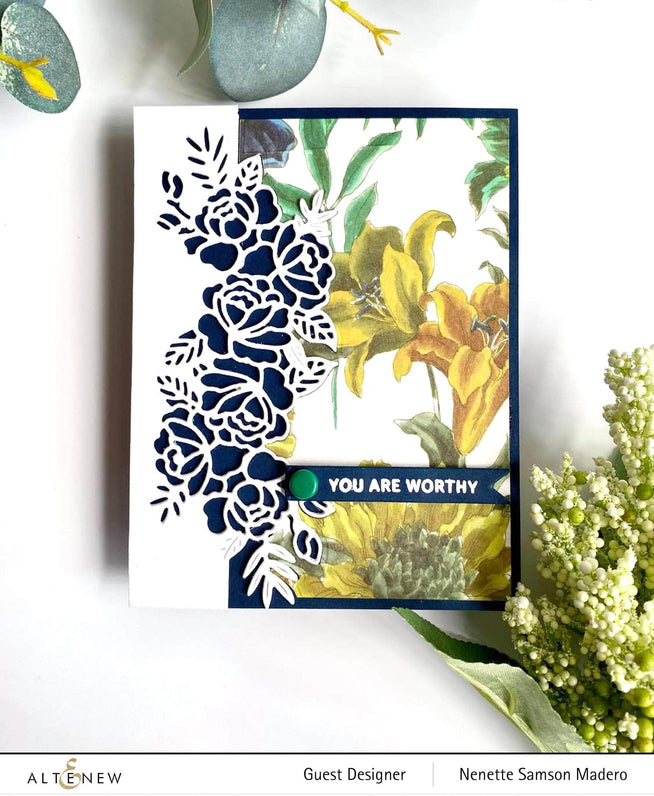 Altenew Stamp & Die & Stencil Bundle Courageous You Stamp & Die & Simple Coloring Stencil Bundle