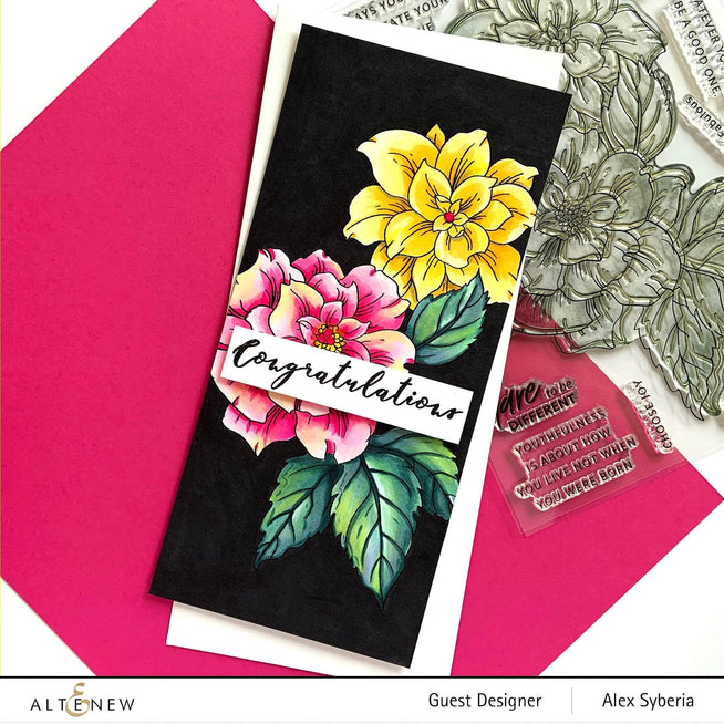 Altenew Stamp & Die & Stencil Bundle Courageous You Stamp & Die & Simple Coloring Stencil Bundle