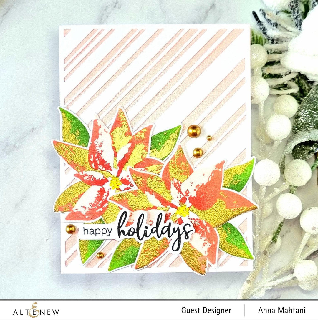 Altenew Stamp & Die & Stencil Bundle Dry Brush Poinsettia Stamp & Die & Stencil Bundle