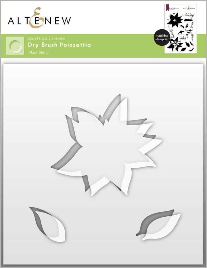 Altenew Stamp & Die & Stencil Bundle Dry Brush Poinsettia Stamp & Die & Stencil Bundle