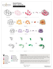 Altenew Stamp & Die & Stencil Bundle Enamel Flowers