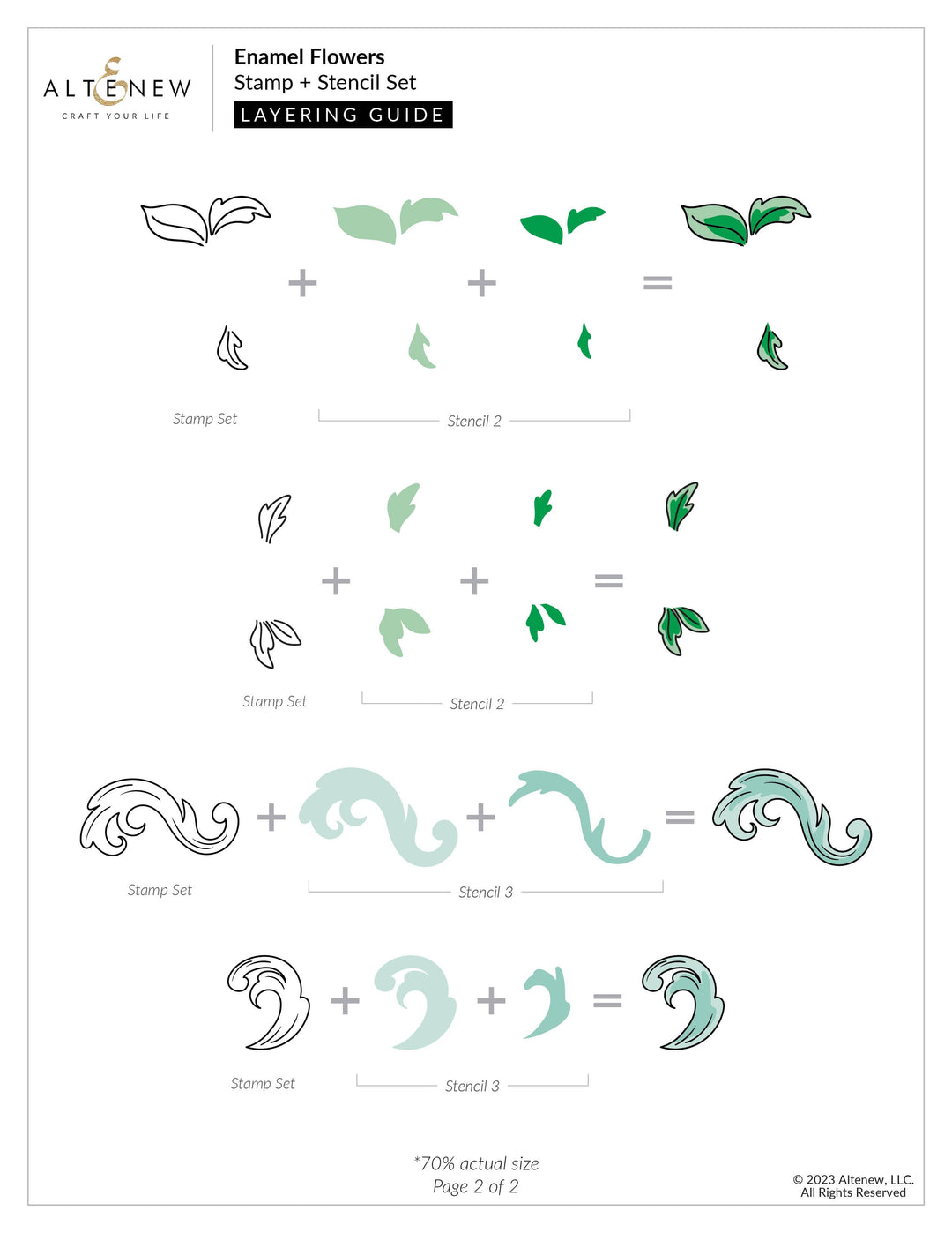 Altenew Stamp & Die & Stencil Bundle Enamel Flowers