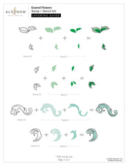 Altenew Stamp & Die & Stencil Bundle Enamel Flowers