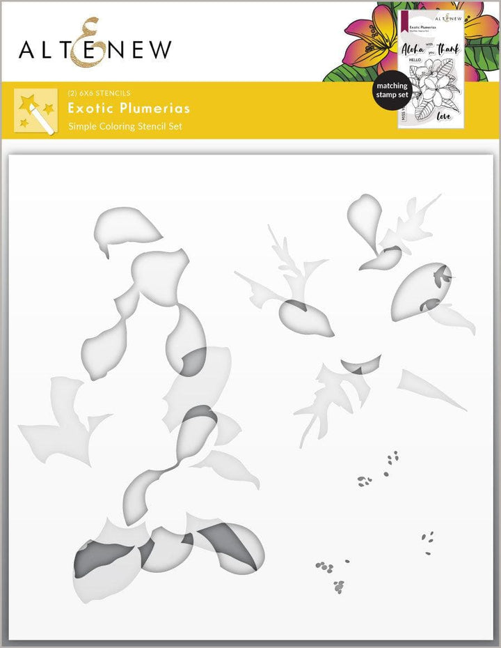Altenew Stamp & Die & Stencil Bundle Exotic Plumerias