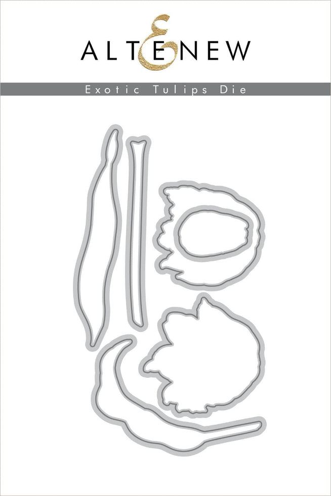 Altenew Stamp & Die & Stencil Bundle Exotic Tulips Stamp & Die & Mask Stencil Bundle