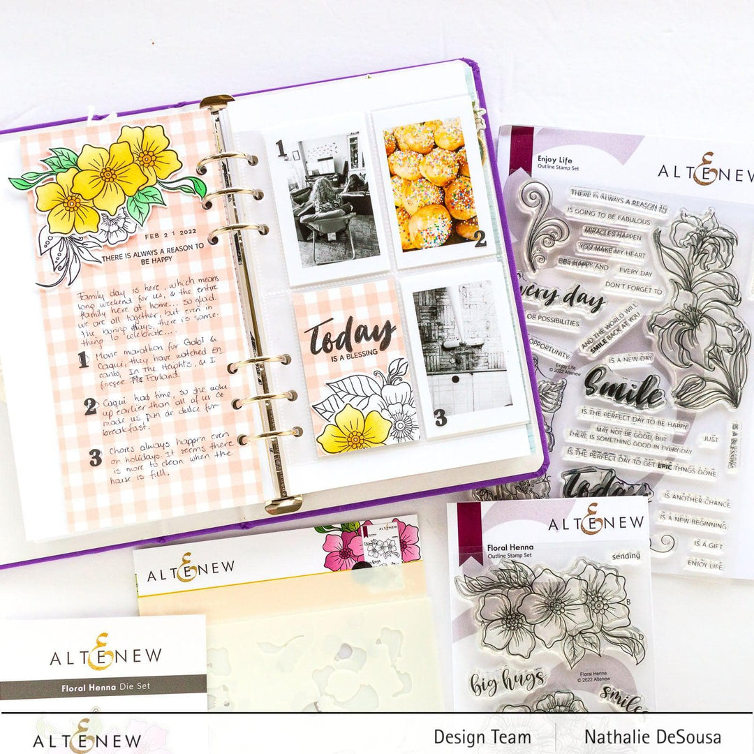 Altenew Stamp & Die & Stencil Bundle Floral Henna Stamp & Die & Stencil Bundle