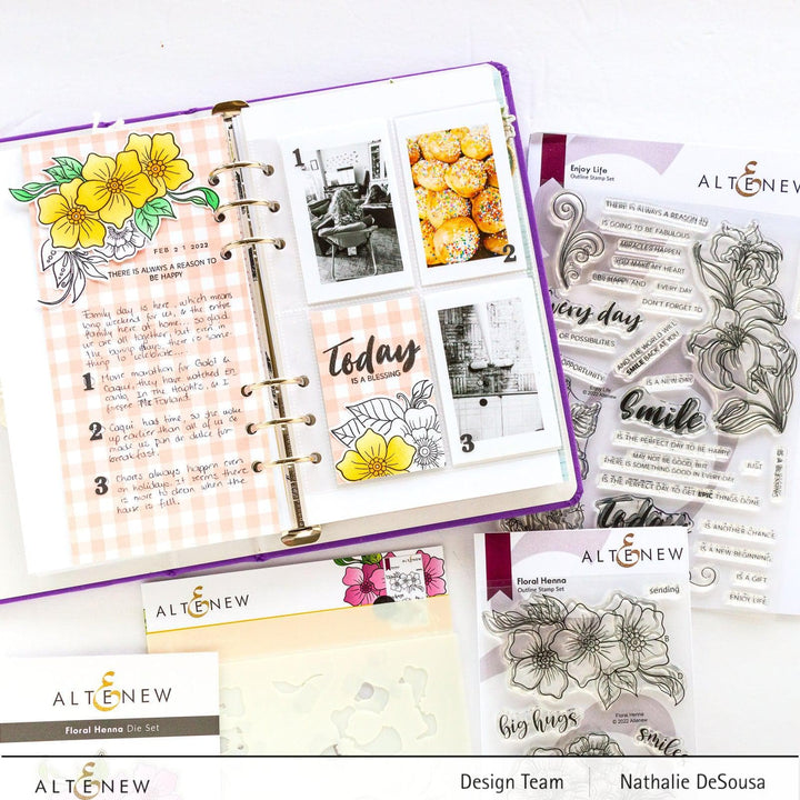Altenew Stamp & Die & Stencil Bundle Floral Henna Stamp & Die & Stencil Bundle