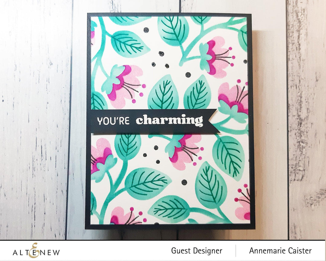 Altenew Stamp & Die & Stencil Bundle Folk Flowers Stamp & Die & Stencil Bundle