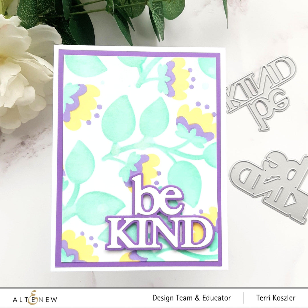 Altenew Stamp & Die & Stencil Bundle Folk Flowers Stamp & Die & Stencil Bundle