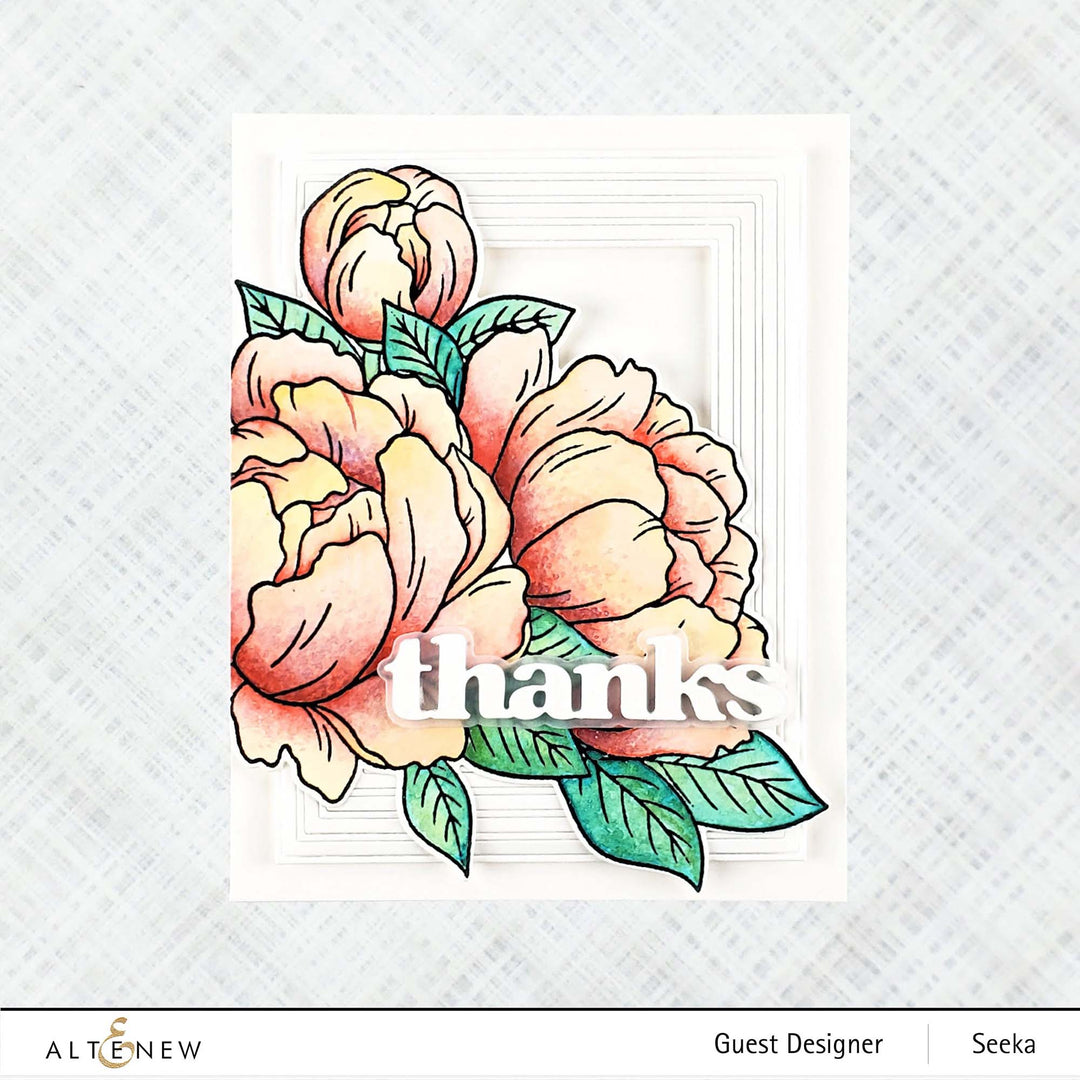 Altenew Stamp & Die & Stencil Bundle Gracious Peonies Complete Product Bundle