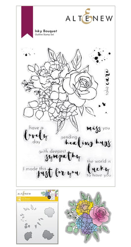 Altenew | Card Making, Scrapbooking & Paper-Crafting Supplies! Stamp & Die & Stencil Bundle Inky Bouquet Stamp & Die & Coloring Stencil Bundle