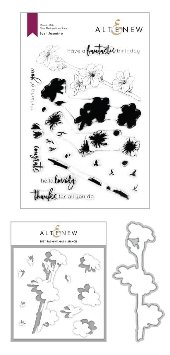 Altenew Stamp & Die & Stencil Bundle Just Jasmine Stamp & Die & Mask Stencil Bundle