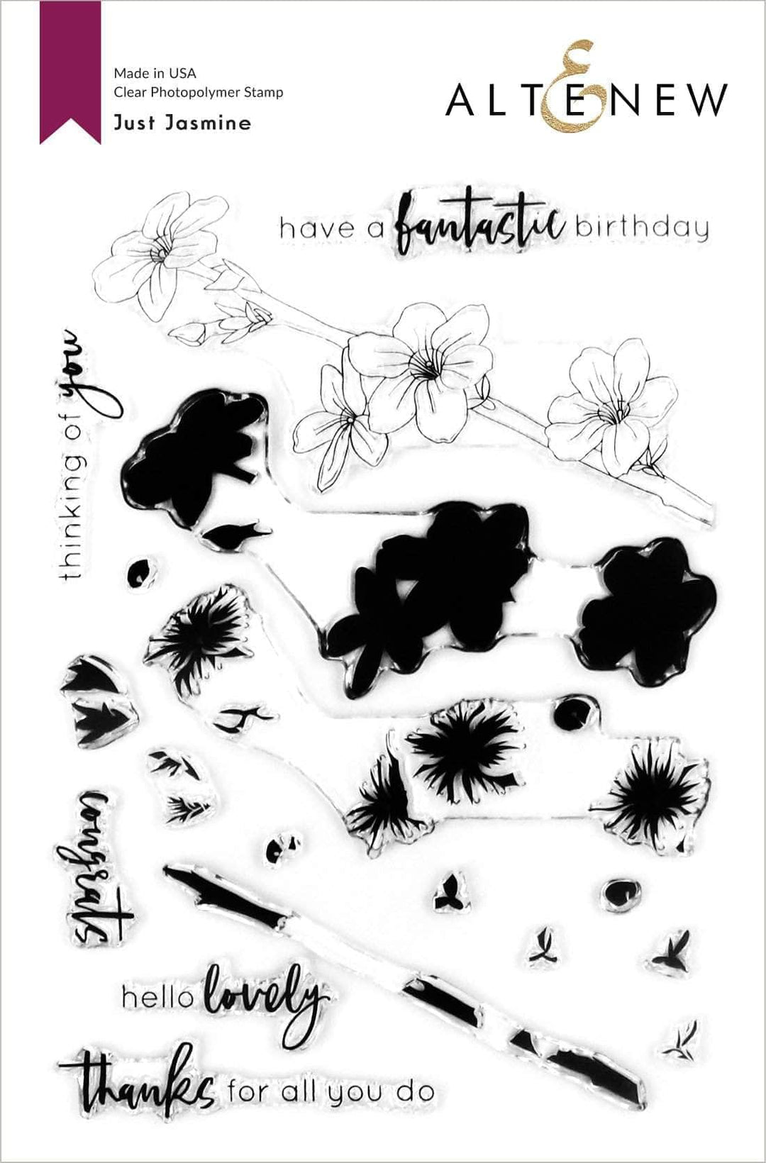 Altenew Stamp & Die & Stencil Bundle Just Jasmine Stamp & Die & Mask Stencil Bundle