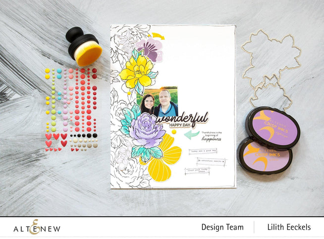Altenew Stamp & Die & Stencil Bundle Kind Reminders Stamp & Die & Coloring Stencil Bundle