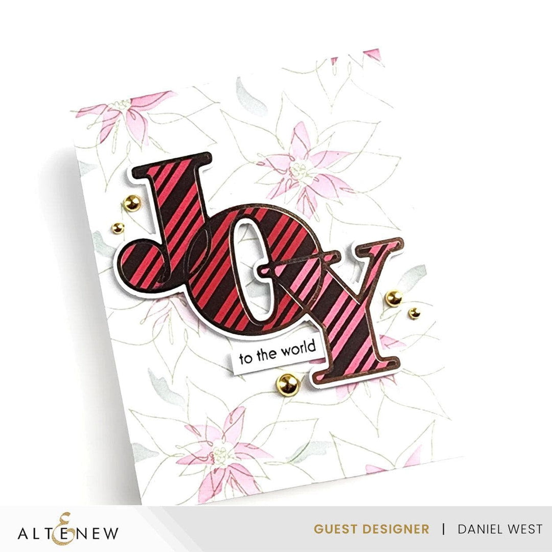 Altenew Stamp & Die & Stencil Bundle Linear Life Poinsettias