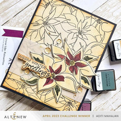 Altenew Stamp & Die & Stencil Bundle Linear Life Poinsettias