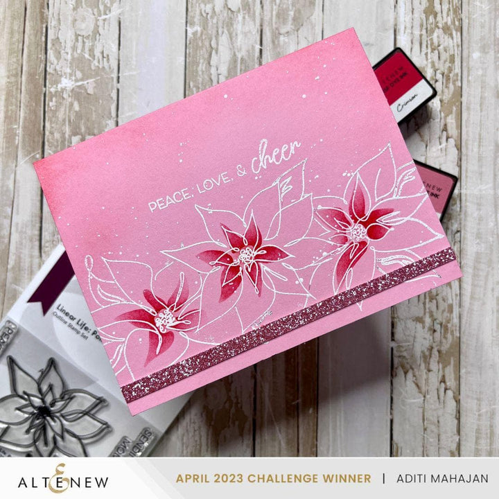 Altenew Stamp & Die & Stencil Bundle Linear Life Poinsettias