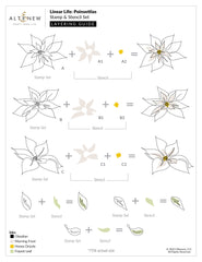 Altenew Stamp & Die & Stencil Bundle Linear Life Poinsettias