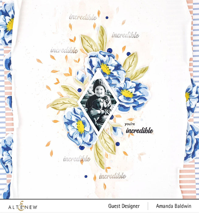 Altenew Stamp & Die & Stencil Bundle Marbled Bloom Stamp & Die & Stencil Bundle