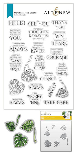 Altenew Stamp & Die & Stencil Bundle Monsteras and Quotes Stamp & Die & Stencil Bundle