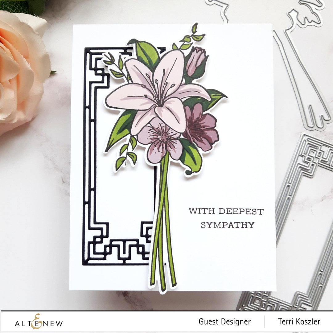 Altenew Stamp & Die & Stencil Bundle Our Friendship Blooms Stamp & Die & Coloring Stencil Bundle