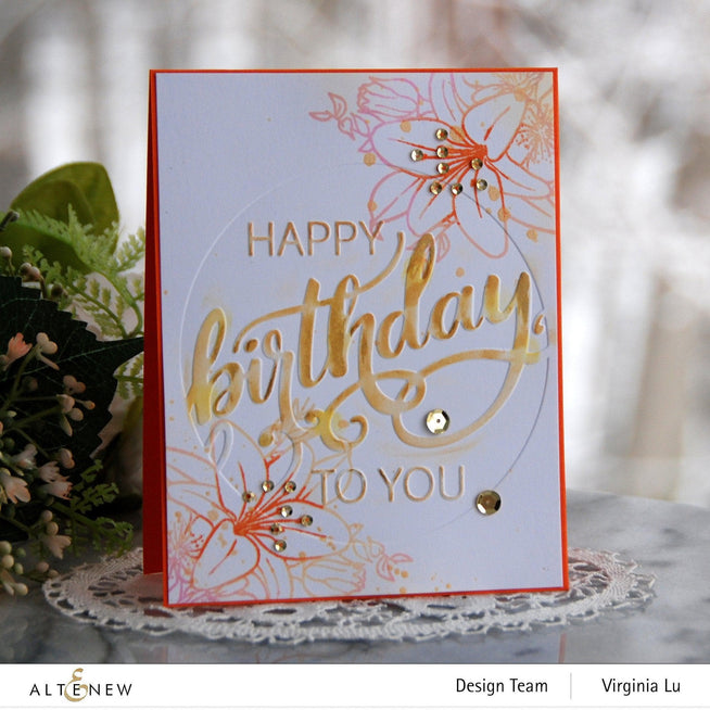 Altenew Stamp & Die & Stencil Bundle Our Friendship Blooms Stamp & Die & Coloring Stencil Bundle