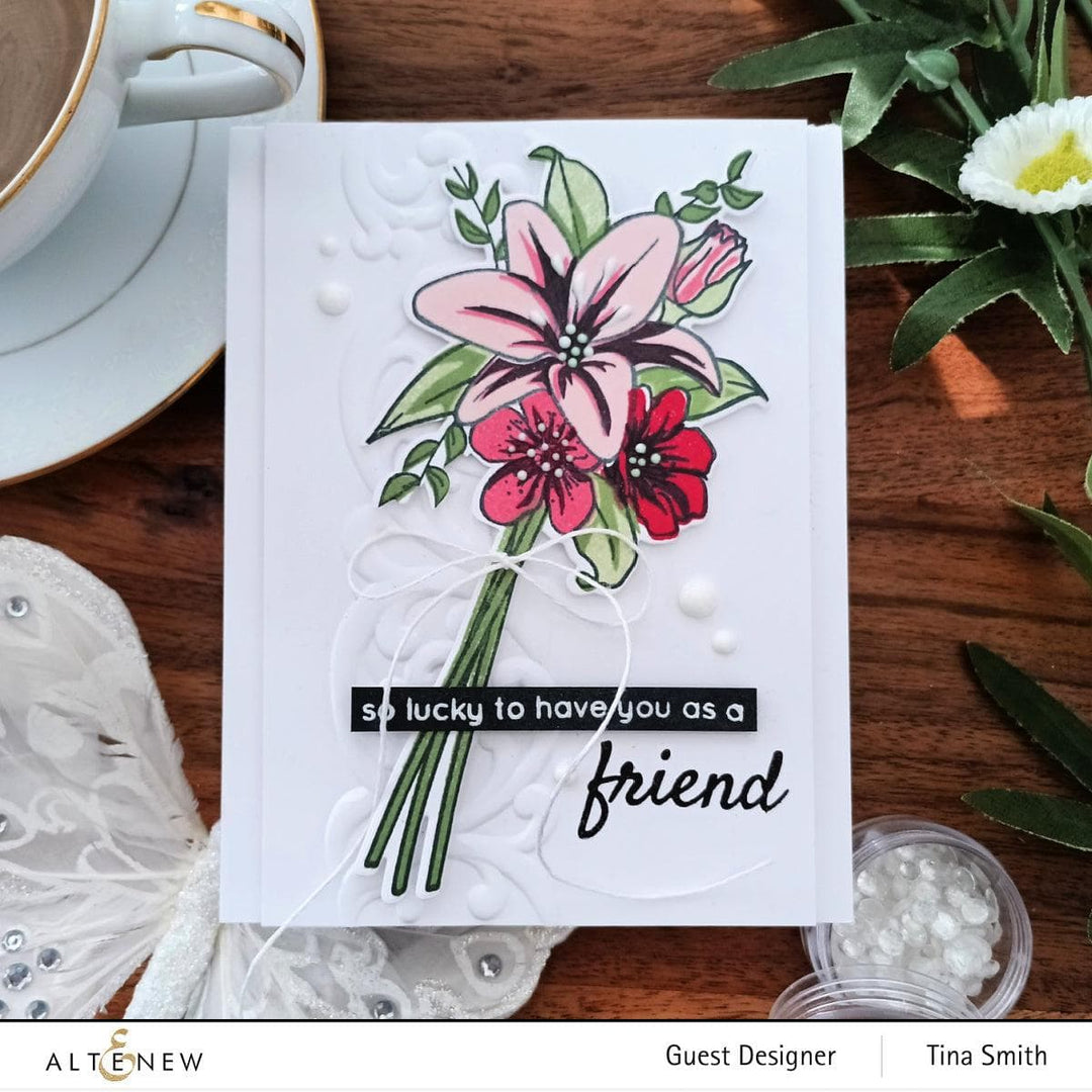 Altenew Stamp & Die & Stencil Bundle Our Friendship Blooms Stamp & Die & Coloring Stencil Bundle