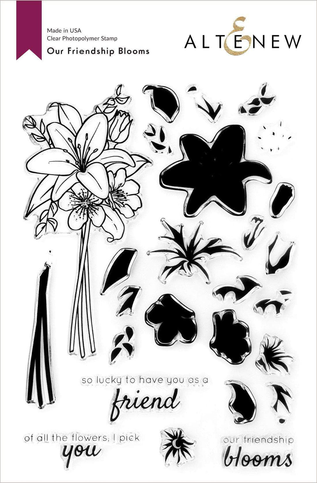 Altenew Stamp & Die & Stencil Bundle Our Friendship Blooms