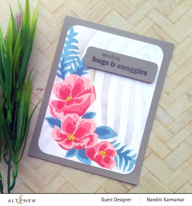 Altenew Stamp & Die & Stencil Bundle Poppy Arrangement Stamp & Die & Stencil Bundle