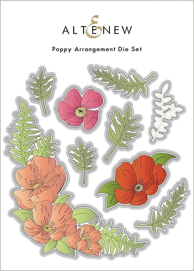 Altenew Stamp & Die & Stencil Bundle Poppy Arrangement Stamp & Die & Stencil Bundle
