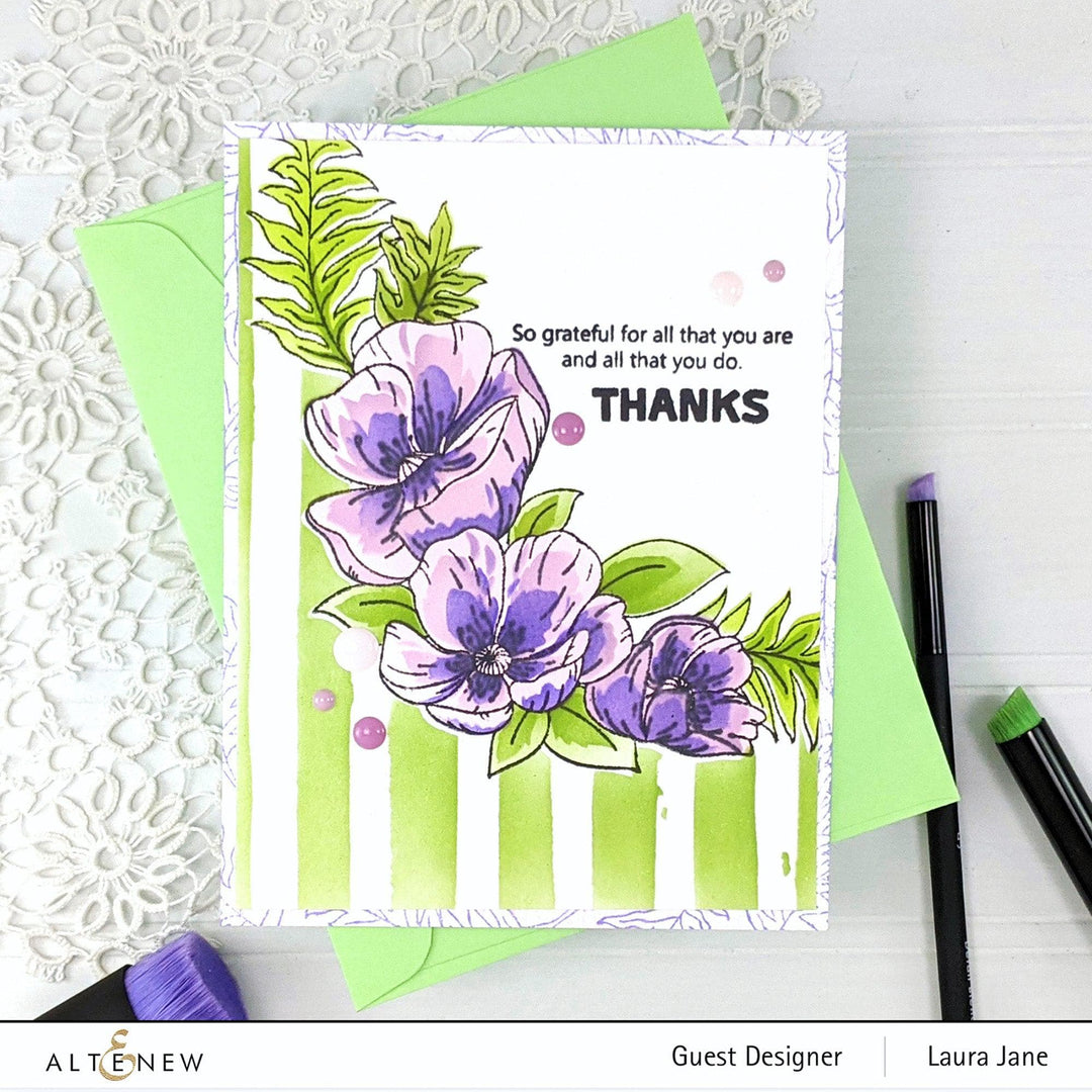 Altenew Stamp & Die & Stencil Bundle Poppy Arrangement Stamp & Die & Stencil Bundle