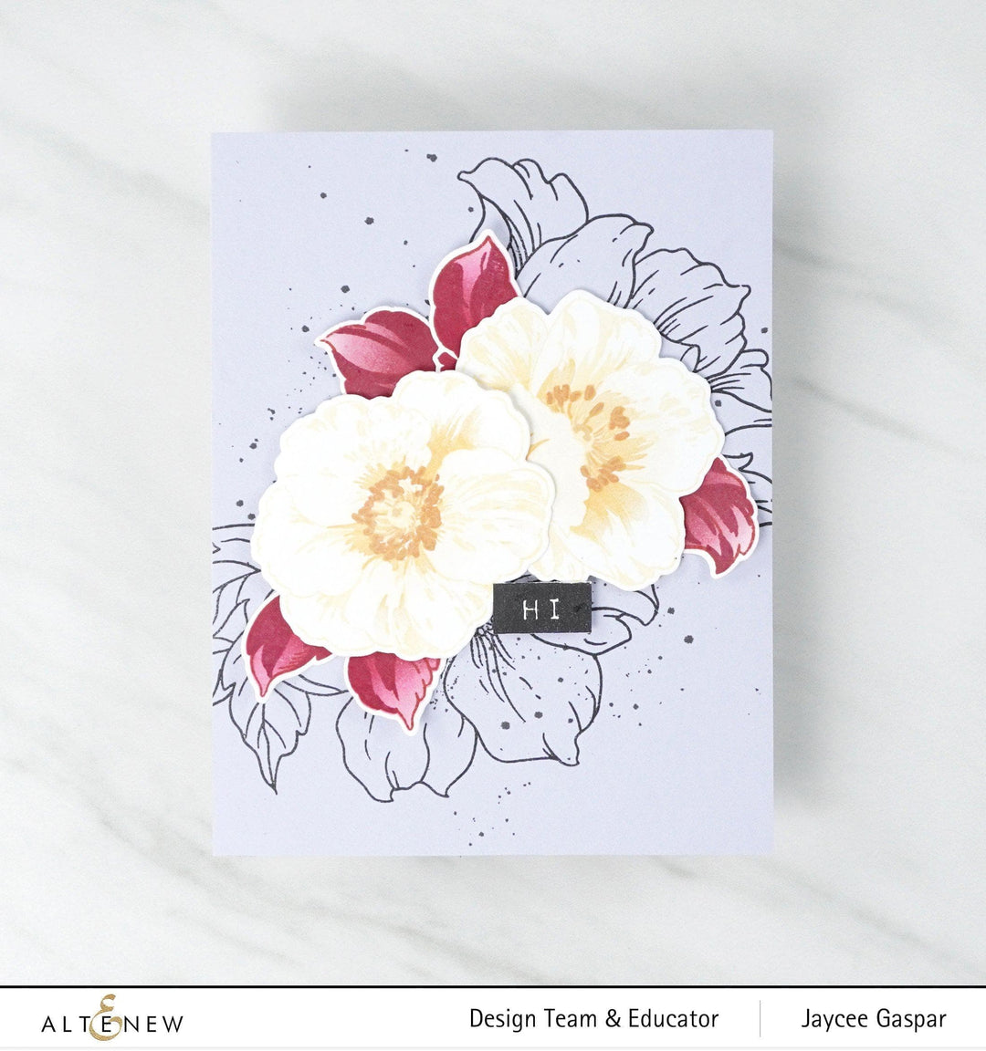 Altenew Stamp & Die & Stencil Bundle Queen Anemone Stamp & Die & Coloring Stencil Bundle