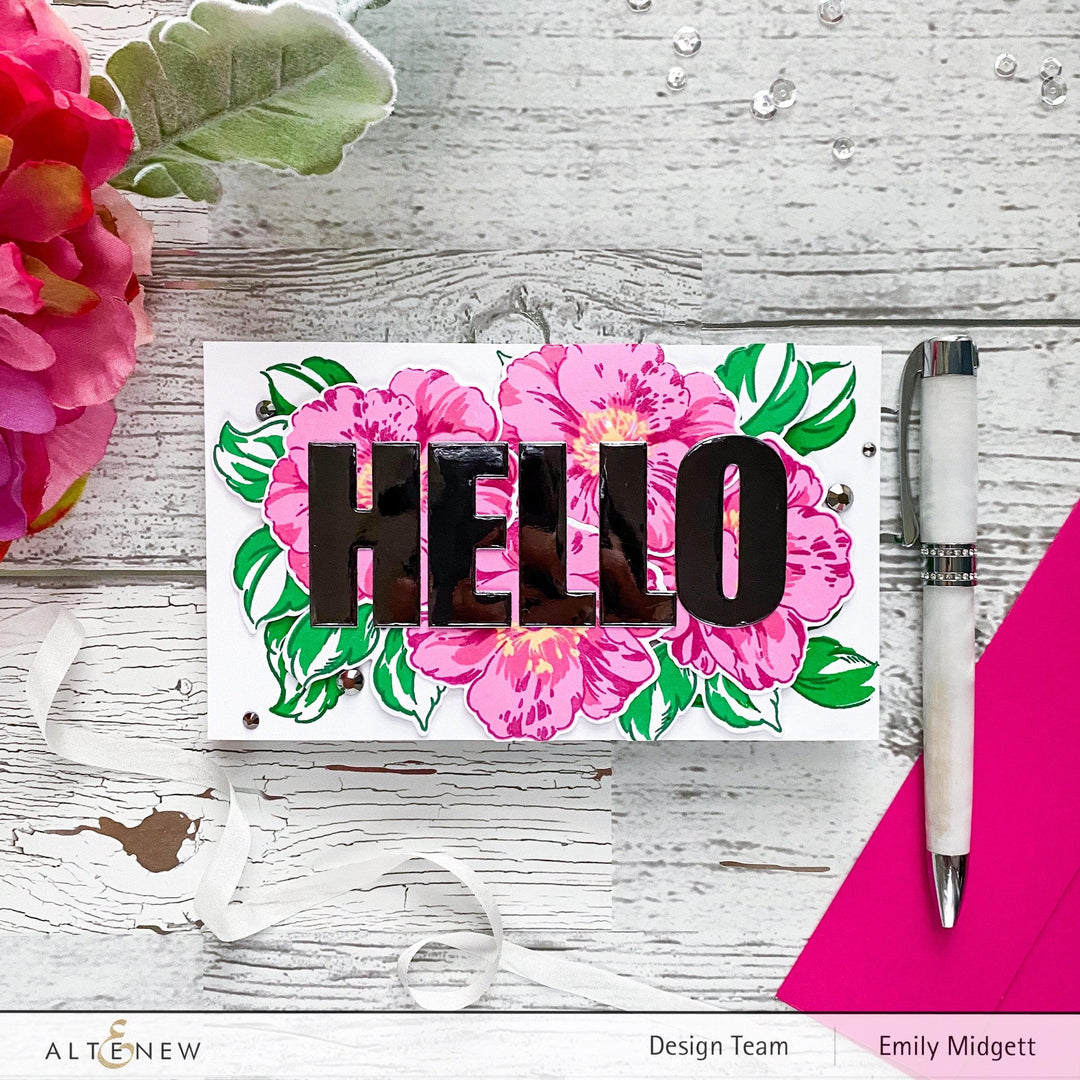 Altenew Stamp & Die & Stencil Bundle Queen Anemone