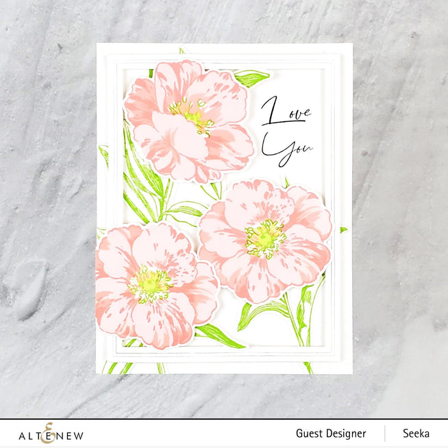 Altenew Stamp & Die & Stencil Bundle Queen Anemone