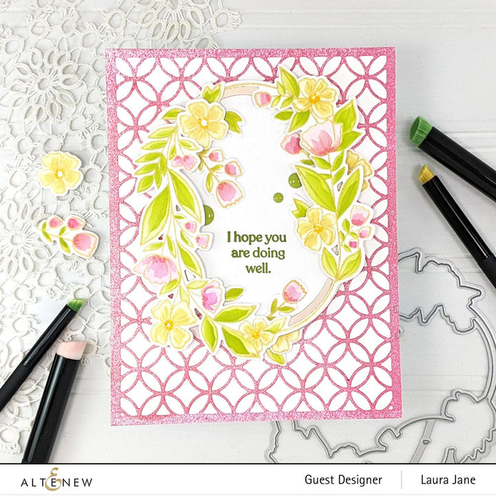 Altenew Stamp & Die & Stencil Bundle Sentimental Florals Stamp & Die & Stencil Bundle